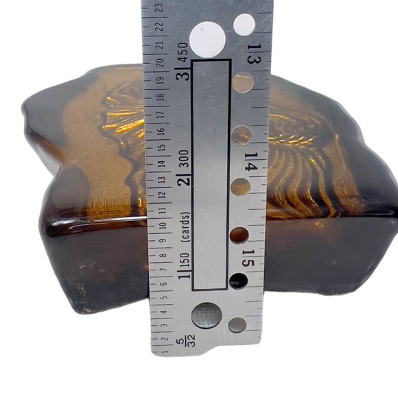 St. Joseph With Baby Jesus Etched 3D Bronze Look Glass Paperweight - Picture 9 of 10